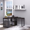 HOMCOM 55" 360° Rotating Corner L-Shaped Computer Desk with Storage Shelves, Home Office Study Writing Workstation Modern Space-Saving Design - 3 of 4