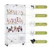 4-Tier Tempered Glass Display Cabinet with Lock & Wheels, Freestanding Storage Cabinet with Acrylic Shelves - ModernLuxe - 4 of 4