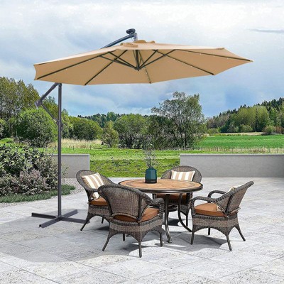 VisioGear Patio Umbrella, Hanging Cantilever Umbrella, Offset Umbrella, Easy Open Adustment, taupe