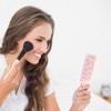 Unique Bargains Eyelash Pattern Square Handheld Mirrors 1 Pc Translucent Pink - 3 of 3