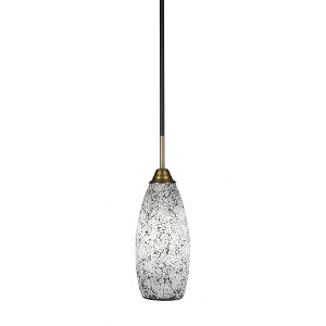 Toltec Lighting Paramount 1 - Light Pendant in  Matte Black/Brass with 5.5" Black Fusion Shade - 1 of 1