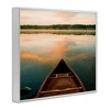 Stupell Industries Canoe on Lake Warm Sunrise Framed Giclee Art, White, 30" x 24" - 2 of 4