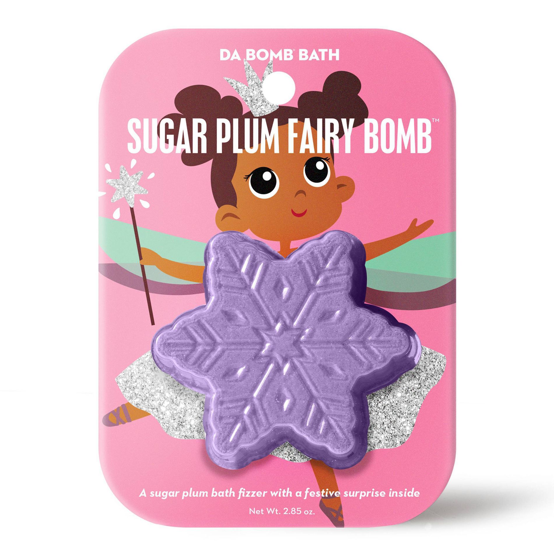 Da Bomb Bath Fizzers Stocking Stuffer Sugar Plum Fairy Snowflake Bath Bomb - 2.85oz