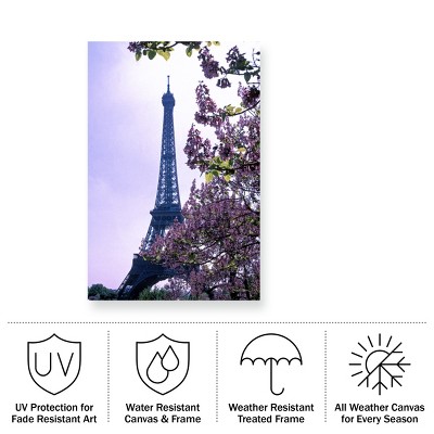 Eiffel Tower with Blossoms 16x24 Outdoor Canvas Print