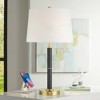360 Lighting Rawdon 27" High Antique Brass and Black 2-Light Pull-Chain Table Lamp - 2 of 4