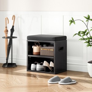 ORRD Shoe Bench with Storage & Removable Cushion, Adjustable Entryway Organizer for Small Spaces - 1 of 4
