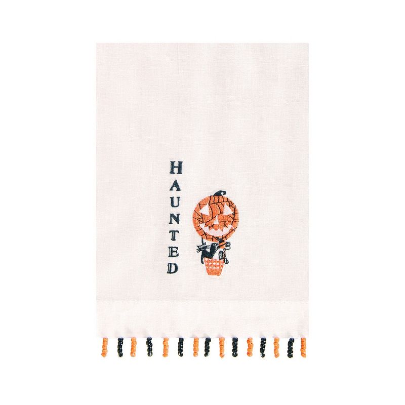 C&F Home Haunted Pumpkin Beaded Halloween Guest Towel, 1 of 5
