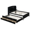 TIRAMISUBEST Twin/Full Size LED Platform Bed with Trundle and 3 Storage Drawers, Wooden Bed Frame with Storage Headboard and LED Light - 4 of 4