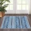 Garvee Moroccan Geometric Area Rug,Non-Shedding,Non-Slip Foldable Indoor Mat , Blue - 2 of 4