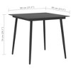 vidaXL Patio Dining Table Black 31.5 in.x31.5 in.x29.1 in. Steel and Glass - 4 of 4