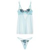 Adore Me Women's Delilah Babydoll Lingerie 38G / Lotus Pond Embroidery C05 Blue - 4 of 4