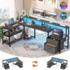 Aheaplus L-Shaped Computer Desk with Drawers and Monitor Shelf, Gaming Desks with LED Strip - 4 of 4