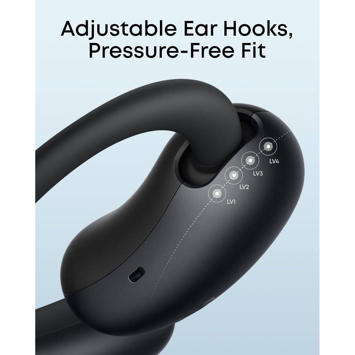Anker Soundcore AeroFit 2 Open-Ear Hi-Res Bluetooth Wireless Earbuds with Adjustable Ear Hooks for All-Day Comfort- Black - thumbnail 3