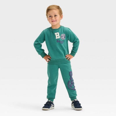 Image of Toddler Boys' Bluey 2pc Fleece Pullover and Pants Set - Green 3T