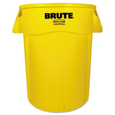 Rubbermaid Commercial Vented Round Brute Container, 44 gal, Plastic, Yellow