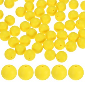 Unique Bargains Round Loose Rubber Beads Craft Smooth Ball Small Hole for DIY Crafts 50 Pcs - 1 of 4