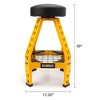 Dewalt Shop Stool, 360 Degree Swivel Seat, Steel Frame, Padded Cushion, Tool Storage Shelf, Adjustable Foot Pads, 300 lb Capacity, 17.25" x 30", Black - 2 of 4