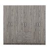 6 Doors Wooden Wardrobe Storage For Bedroom, 68''Tall Clothing Armoires With 3 Drawers Inside, Modern Armoires-Cuddlewood - 3 of 4