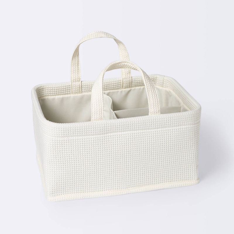 Waffle Weave Rectangular Diaper Caddy with Handles - Cloud Island™, 1 of 9