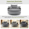 Moda Furnishings 360° Swivel Sofa 57.5" Accent Barrel Chair  with Dual-layer Cushion Design and 3 Removable Pillows for Living Room and  Bedroom - 4 of 4