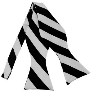 Men's 2.75" x 4.75" Adjustable 16" - 22" Self-Tie College Stripe Bow Tie - 1 of 3