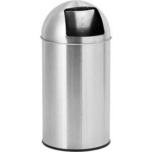18 Gallon Trash Can, Stainless Steel , High-Capacity Hands Free Garbage Can Heavy Duty Brushed for Home Kitchen Bathroom Bedroom Office - 1 of 4