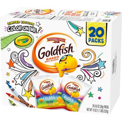 Pepperidge Farm Goldfish Special Edition Color on Me! Colors Cheddar Crackers, 20ct/18oz
