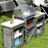 Resenkos  Aluminum Camping Kitchen, Portable Folding Camping Table with Fabric Cupboards, Windshield and Bag for BBQ, Picnic - 2 of 4
