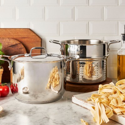 Stainless Steel 6-Quart Pasta Pot with Basket Insert