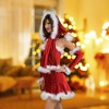Santa's Baby Christmas Hooded Red & White Adult Women's Costume Scarf - 2 of 4