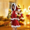 Santa's Baby Christmas Hooded Red & White Adult Women's Costume Scarf - image 2 of 4