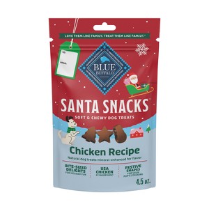 Blue Buffalo Santa Snacks Tasty Chicken Recipe Soft Dog Treats - 4.5oz - 1 of 4