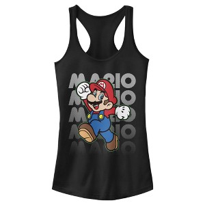 Juniors Womens Nintendo Super Mario Jump Racerback Tank Top - 1 of 4