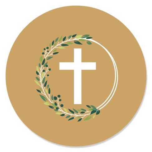 Simple Christian Cross Sticker by Gold Target - Pixels