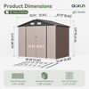 Aoxun 8x6 FT Metal Storage Shed with Base – Waterproof Garden Shed w/ Lockable Doors & Sloped Roof for Backyard, Patio, Poolside (Brown) - 2 of 4