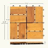 Gulches 27pcs Interlocking Deck Tiles, 11.8"x11.8" All Weather Outdoor Patio Flooring, Golden Acacia Wood for Pool Balcony Backyard Porch - 3 of 4