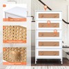 Pellebant 5 Drawers Rattan dressers for bedroom Storage Tower Tall Fabric Dresser Wood Top Wood Handles - 4 of 4
