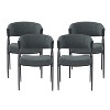 Christopher Knight Home Silas Upholstered Armrest Dining Chairs with Metal Legs (Set of 4) - 2 of 4