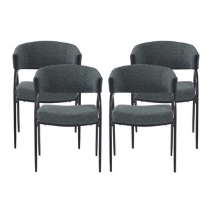 Christopher Knight Home Silas Upholstered Armrest Dining Chairs with Metal Legs (Set of 4) - 1 of 4