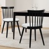 Bekrvio Windsor Dining Chair-Farmhouse Solid Wood Spindle Back Side Chair Mid-Century Modern Black Armless Kitchen Chair for Dining Room Restaurant - 2 of 4