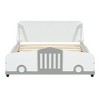 Racecar Bed for Boys, Race Car Bed Car Shaped Platform Bed with Wheels, Headboard and Footboard, Wood Slat Support No Box Spring Needed White Full - 4 of 4