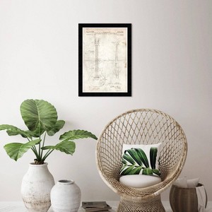 Wynwood Studio 15"x21" Gibson Les Paul Guitar 1955 Parchment Wall Art Black Frame: Vintage-Inspired, High-Definition Print - 1 of 3
