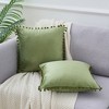 Unique Bargains Farmhouse Bedroom Decorative Velvet Pompoms Fringe Throw Pillow Covers 2 Pcs - 2 of 4