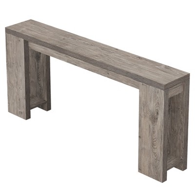 Gulches Farmhouse Console Table, Narrow Wood, Rustic Grey, Extra Long 70.9", Storage for Living Room/Hallway