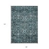 Dark Green Aqua And Charcoal Oriental Washable Indoor Outdoor Area Rug - 3 of 4