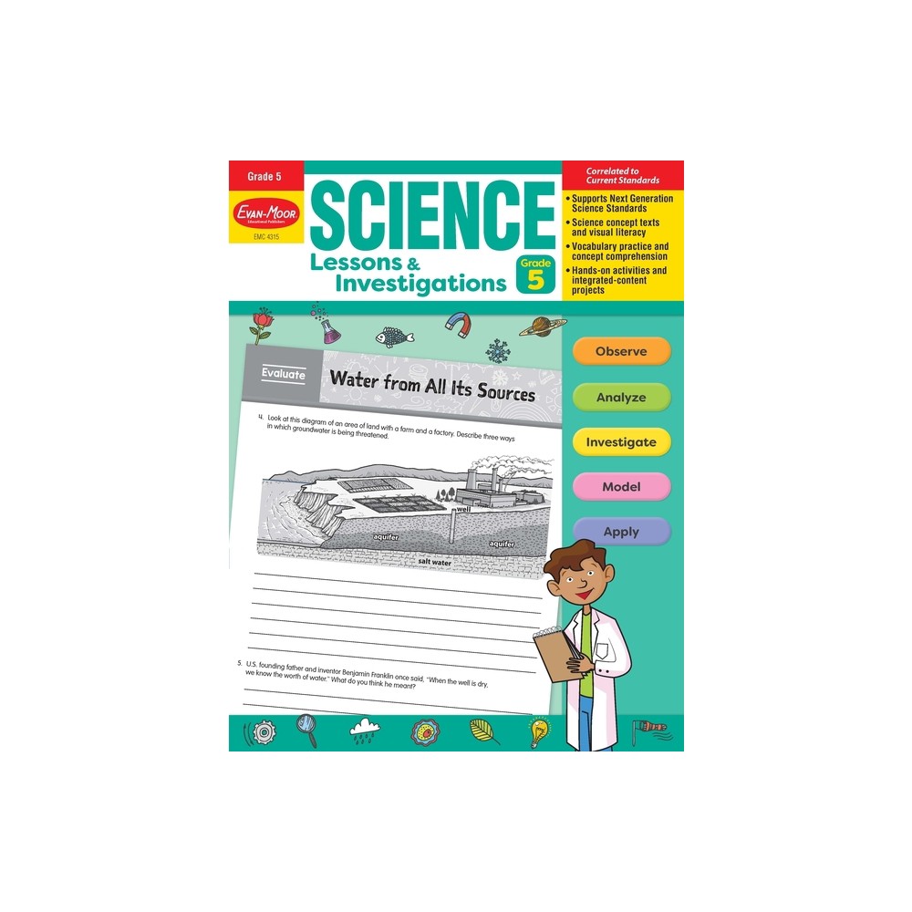 Science Lessons and Investigations, Grade 5 Teacher Resource - by Evan-Moor Educational Publishers (Paperback)