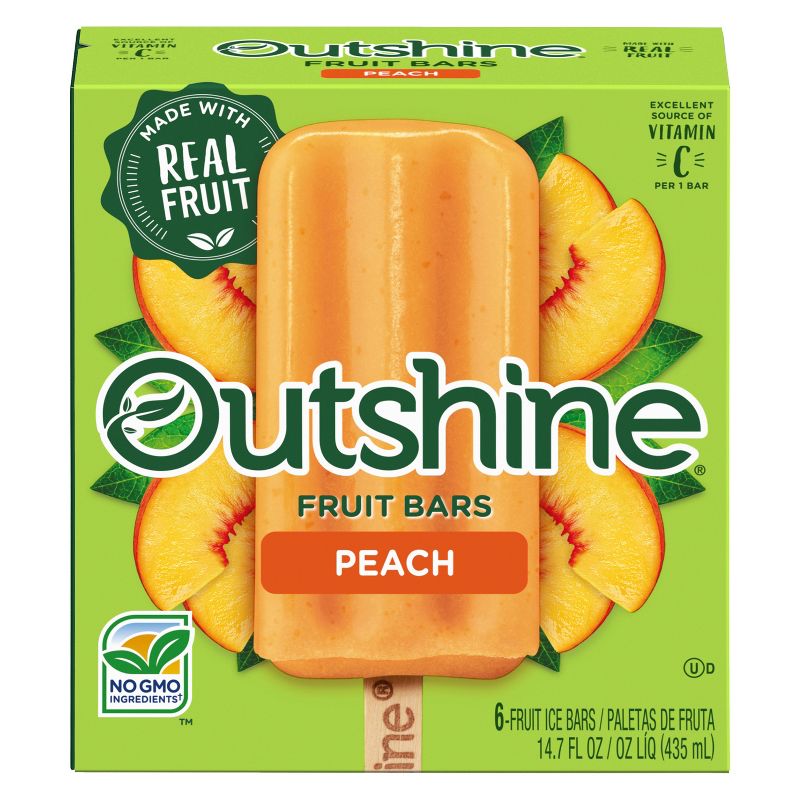Outshine Peach Frozen Fruit Bars - 6pk, 1 of 9