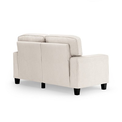 Serta Palisades 61" Cream Microfiber Loveseat with Pillow Back