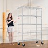 Vynxaria Steel Storage Shelving 6-Tier Utility Shelving Unit with Wheels, Steel Organizer Wire Rack - 4 of 4