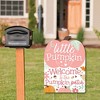 Big Dot of Happiness Girl Little Pumpkin - Party Decorations - Fall Birthday Party or Baby Shower Welcome Yard Sign - 2 of 4